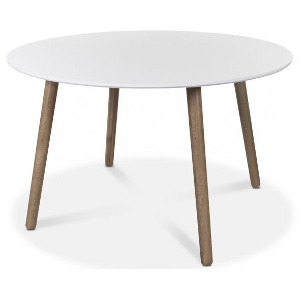 Rosvik ruokailuryhm Pyre pyt valkoinen/tammi 4 mustalla Dalsland Cane ksinojilla