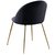 Deco-ruokailuryhm 110 cm, pyre pyt + 4 kpl Art-tuolia, musta sametti / Messinki
