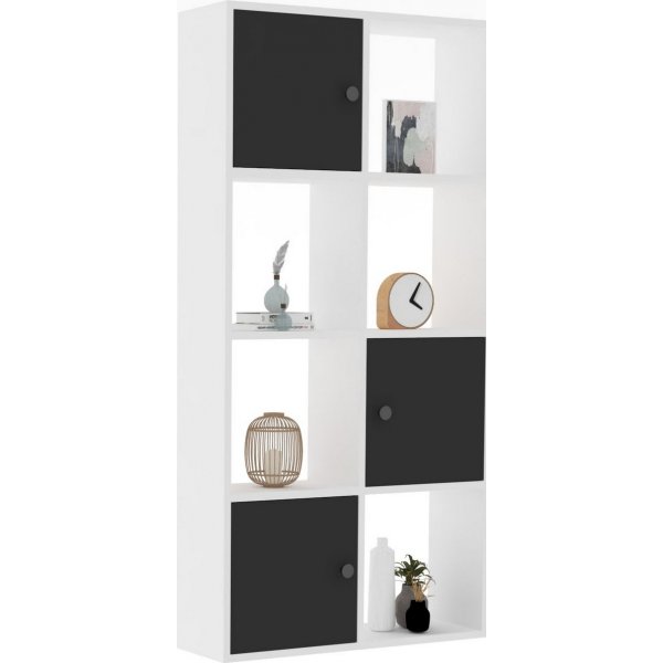 Yksi kirjahylly - valkoinen/antrasiitti Yksi kirjahylly - valkoinen/antrasiitti