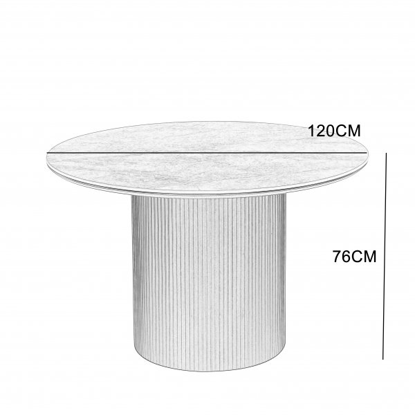 Salvador pyöreä ruokapöytä Ø120 cm harmaalla keraamisella kivellä Salvador pyöreä ruokapöytä Ø120 cm harmaalla keraamisella kivellä