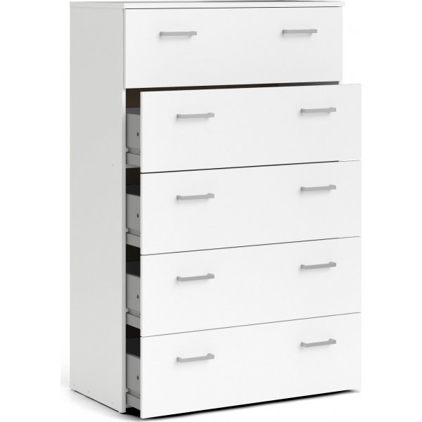 Tilava lipasto 5 laatikolla - Valkoinen Tilava lipasto 5 laatikolla - Valkoinen