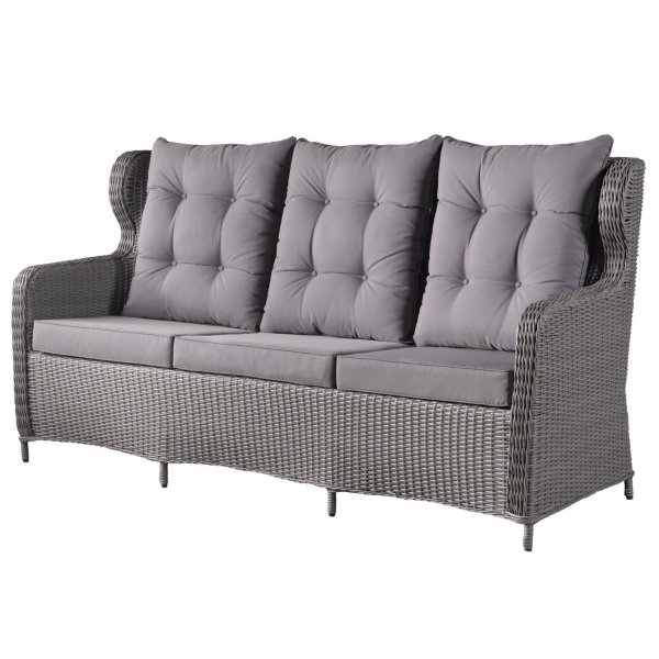 Kalifornian ulkokalusteet, jossa on lepotuoli, nojatuolit ja pöytä - Harmaa synteettinen rottinki Kalifornian ulkokalusteet, jossa on lepotuoli, nojatuolit ja pöytä - Harmaa synteettinen rottinki