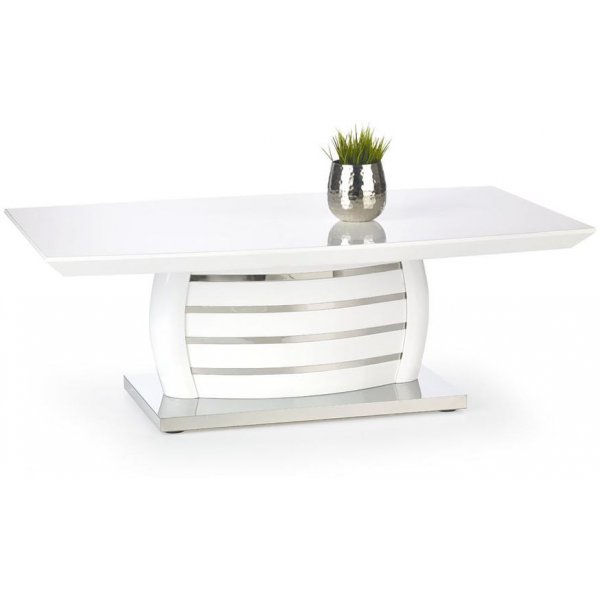 Jillian-sohvapöytä 120 cm - Valkoinen Kiiltävä / Kromi Jillian-sohvapöytä 120 cm - Valkoinen Kiiltävä / Kromi