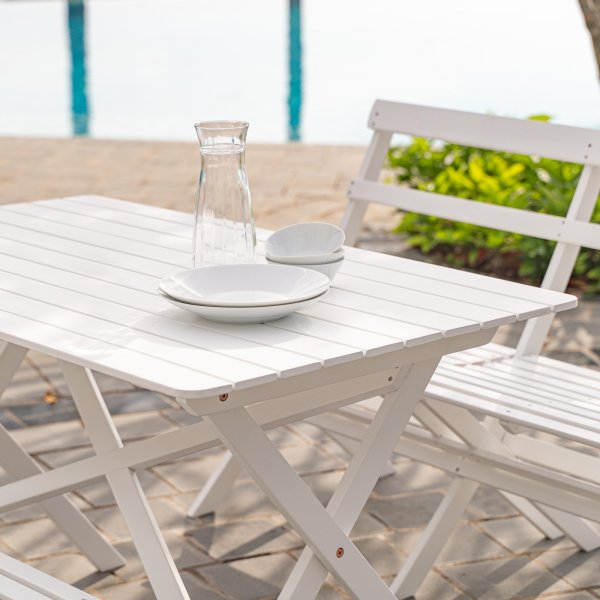 Knohult-ruokapyt 125 cm - Valkoinen