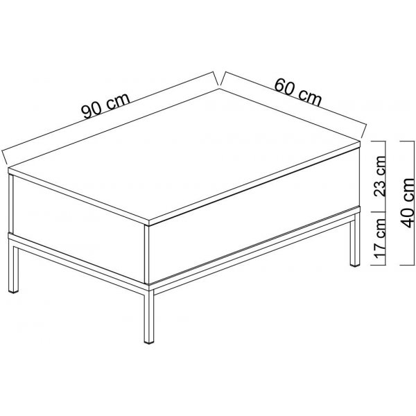 Lord-sohvapöytä 90 x 60 cm - Valkoinen/kulta Lord-sohvapöytä 90 x 60 cm - Valkoinen/kulta