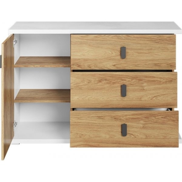 Simi lipasto 135 cm - Hickory/valkoinen Simi lipasto 135 cm - Hickory/valkoinen