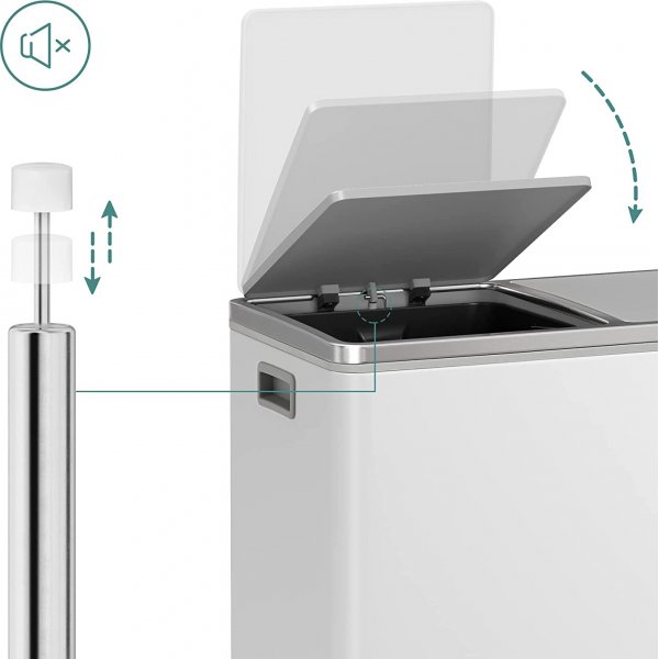 Daloa roskakori 60 l - Valkoinen