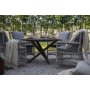 Provence-ulkoiluryhm: Scottsdale pyre ruskea ruokapyt 112 cm sislten 4 Provence-nojatuolia harmaata synteettist rottink