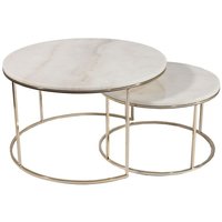 Pinottava Monaco-pöytä - Messinki/vaalea marmori