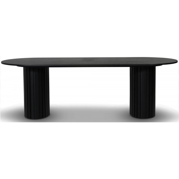 Ovaali pyt 240x95 cm mustaksi petsattu tammi
