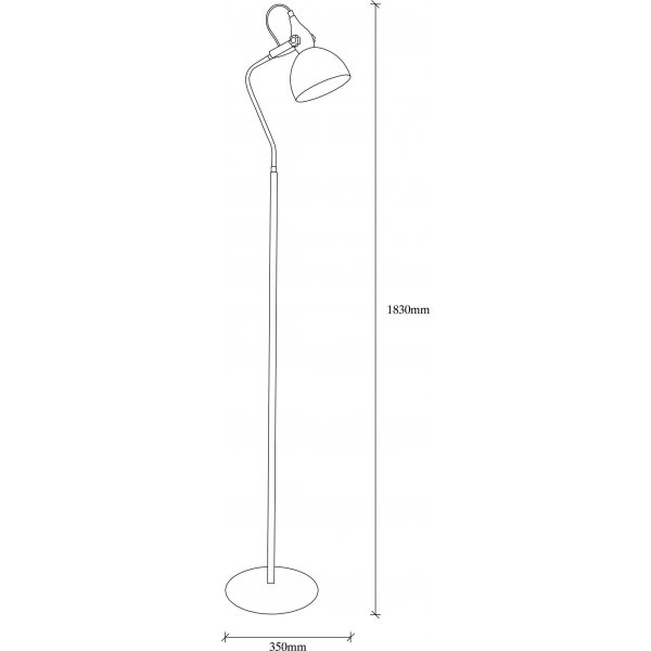 Kuten lattiavalaisin 6 - musta/kulta Kuten lattiavalaisin 6 - musta/kulta