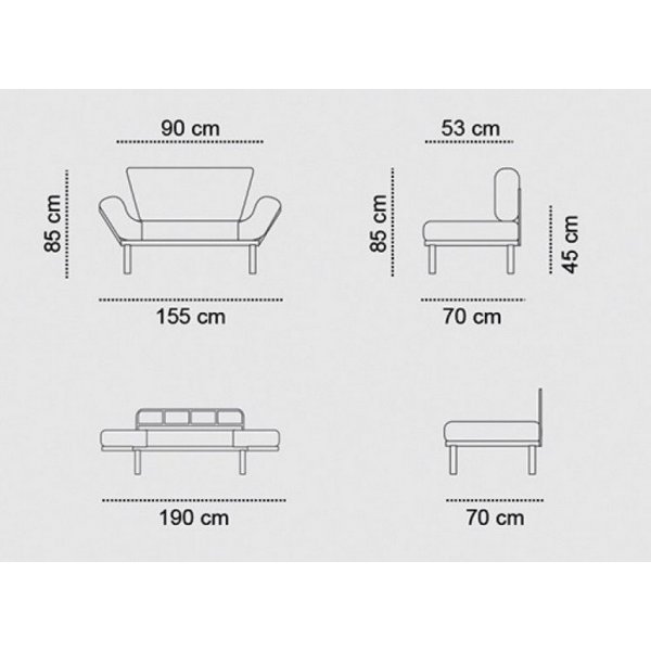 Nitta 2-istuttava vuodesohva - Petroleum blue Nitta 2-istuttava vuodesohva - Petroleum blue