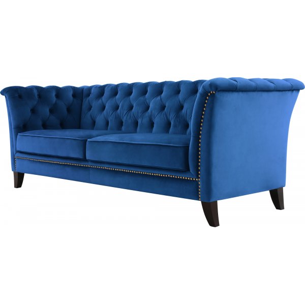 Kolmen istuttava sohva Milton Chesterfield - Tummansininen sametti + Huonekalujen tahranpoistoaine Kolmen istuttava sohva Milton Chesterfield - Tummansininen sametti + Huonekalujen tahranpoistoaine