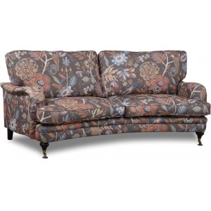 Spirit 3-istuttava kaareva Howard-sohva kukkakankaasta - Eden Parrot Brown