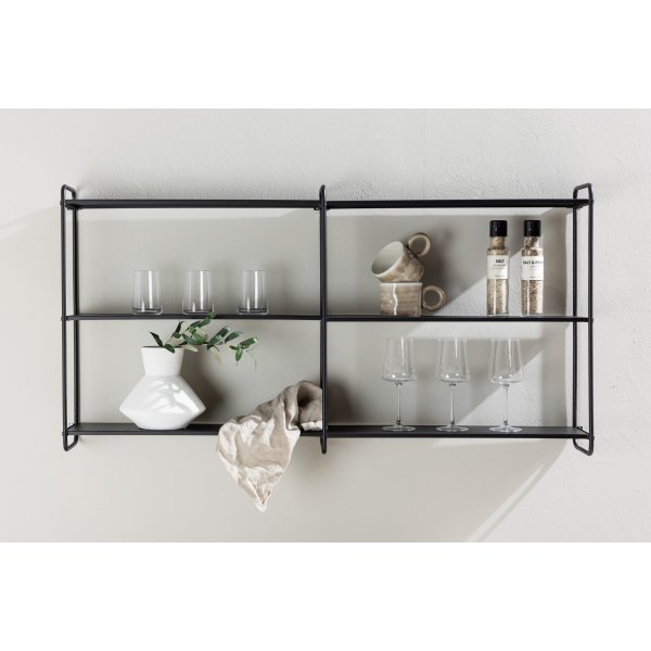Lyon seinhylly 63 x 122 cm - Musta