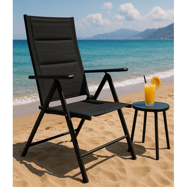 Ruokailuryhm� 4 tuolia ja ruokap�yt� 150 x 90 cm musta/harmaa - Las Vegas