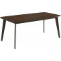Phkinpuusta valmistettu ruokailuryhm; pyt 180 x 90 cm ja 6 tuolia