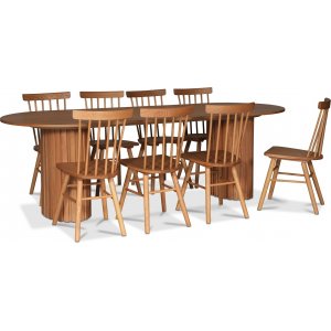 PiPi soikea ruokailuryhmä 240 cm sis. 8 kpl Orust tappituolia - Öljytty tammiviilu + 5.00 x Huonekalujen jalat PiPi soikea ruokailuryhmä 240 cm sis. 8 kpl Orust tappituolia - Öljytty tammiviilu + 5.00 x Huonekalujen jalat