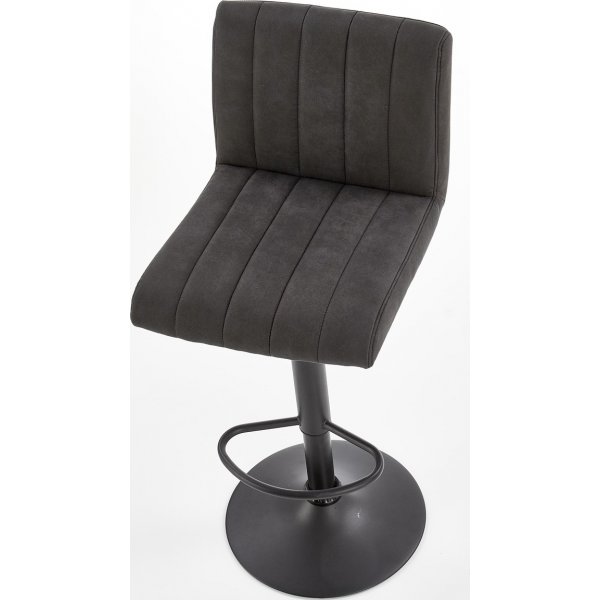 Elfrieda-baarituoli - Tummanharmaa (PU) / musta