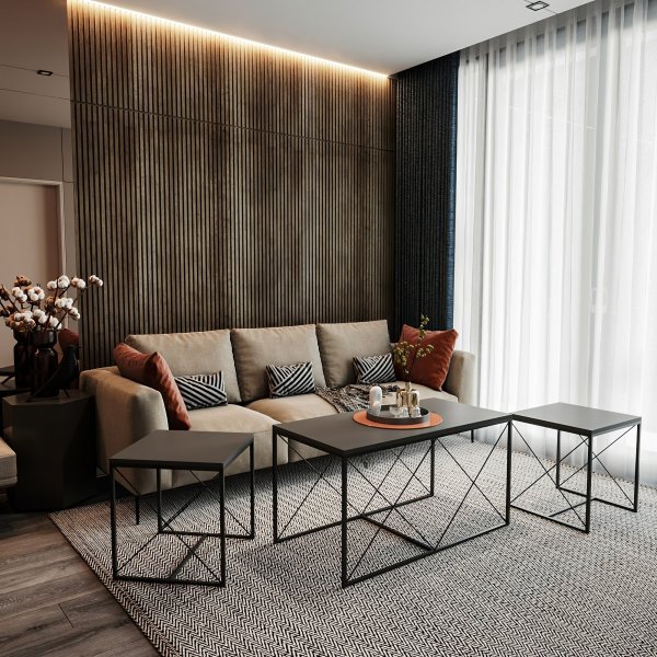 Ravina sohvapöytä 45/100 x 45/50 cm - Antrasiitti/musta Ravina sohvapöytä 45/100 x 45/50 cm - Antrasiitti/musta