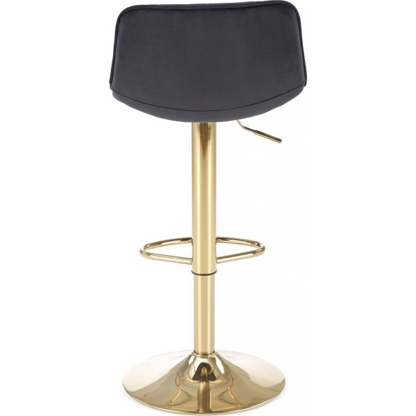 Baarituoli musta sametti kultaisilla jaloilla - Istuinkorkeus 62-84 cm