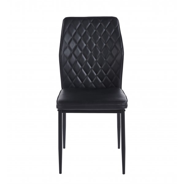 Ruokailuryhm� Sand� ruokap�yt� �120cm valkoinen terrazzo, 4 Inez-ruokatuolia mustasta keinonahasta