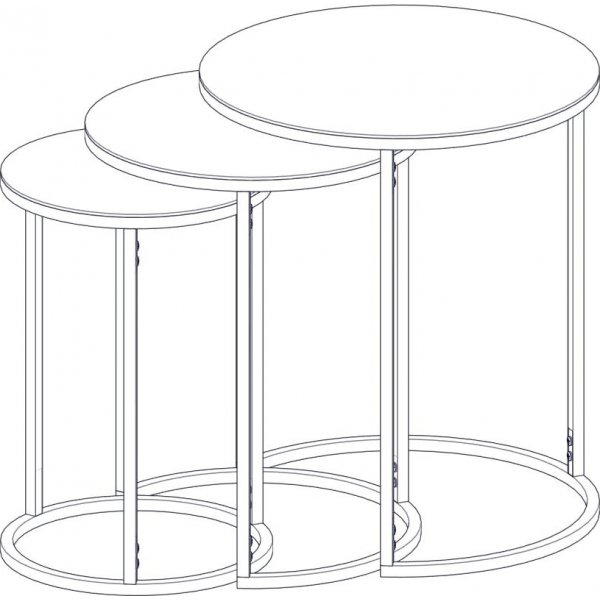 Kyoto sohvapyt 34/42/50 cm - Musta