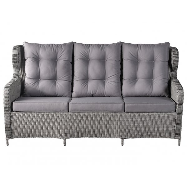 Kalifornian ulkokalusteet, jossa on lepotuoli, nojatuolit ja pöytä - Harmaa synteettinen rottinki Kalifornian ulkokalusteet, jossa on lepotuoli, nojatuolit ja pöytä - Harmaa synteettinen rottinki