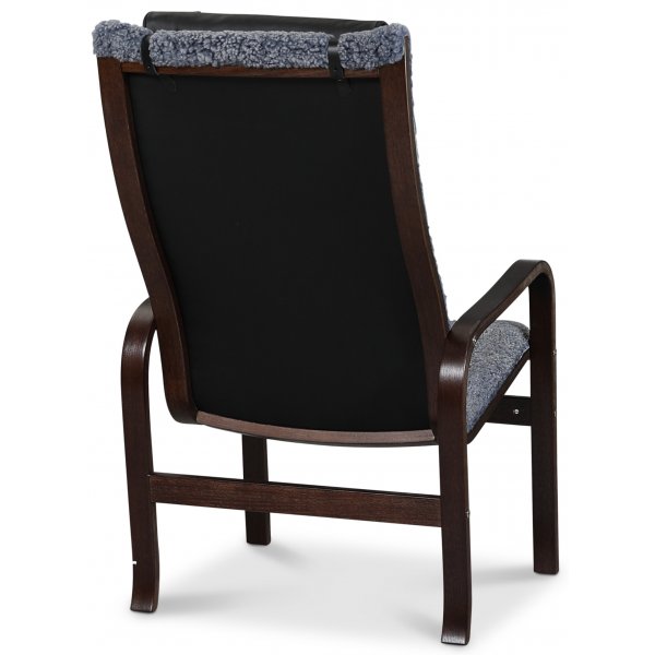 Fushion nojatuoli lampaannahkainen skandinaavisen harmaa - tumma pähkinä Fushion nojatuoli lampaannahkainen skandinaavisen harmaa - tumma pähkinä