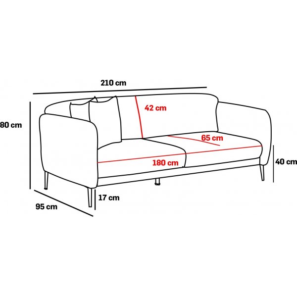 Venus 3-istuttava vuodesohva - Cream Venus 3-istuttava vuodesohva - Cream