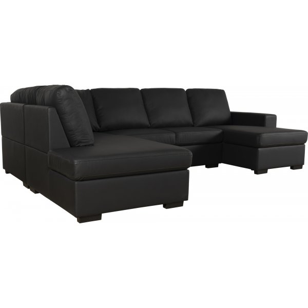 Solna U-sohva musta PU A3D + Huonekalujen tekstiilien puhdistus