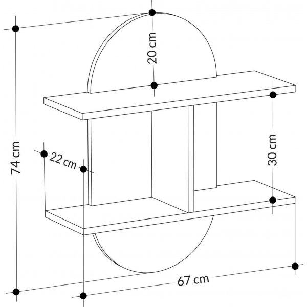 Auro sein�hylly - valkoinen/antrasiitti