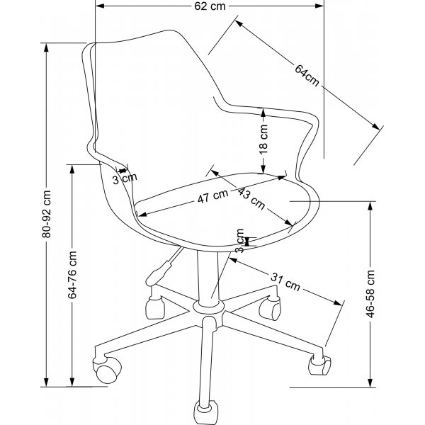 Gasly työtuoli - vaaleanpunainen Gasly työtuoli - vaaleanpunainen