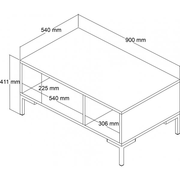 Aurora sohvapöytä 90 x 41,6 cm - Pähkinä Aurora sohvapöytä 90 x 41,6 cm - Pähkinä