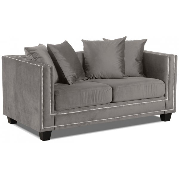 Tempel 2-istuttava sohva nappeilla - Harmaa beige (Velvet) Tempel 2-istuttava sohva nappeilla - Harmaa beige (Velvet)