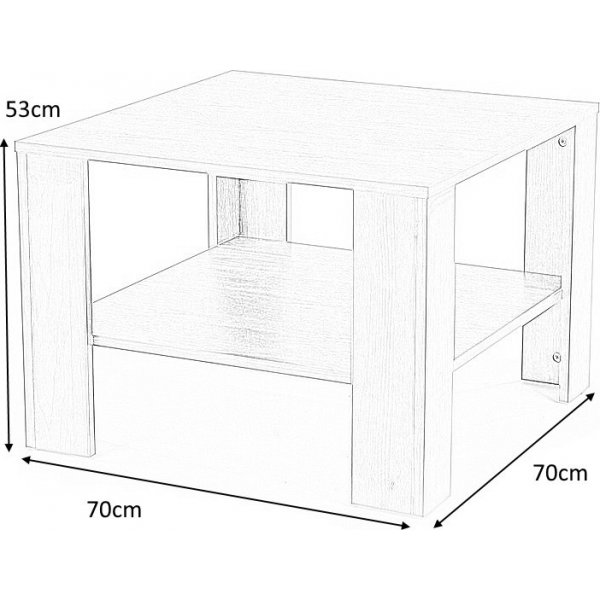 Pacey neliön sohvapöytä 70 x 70 cm - Pähkinä Pacey neliön sohvapöytä 70 x 70 cm - Pähkinä