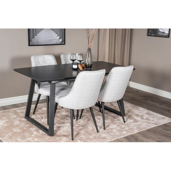 Hallsberg ruokapöytä 160-200 cm - Musta Hallsberg ruokapöytä 160-200 cm - Musta