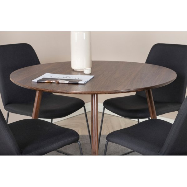 Ruokapöytä pähkinäpuusta Ø100 cm - Plaza + Huonekalujen tahranpoistoaine Ruokapöytä pähkinäpuusta Ø100 cm - Plaza + Huonekalujen tahranpoistoaine