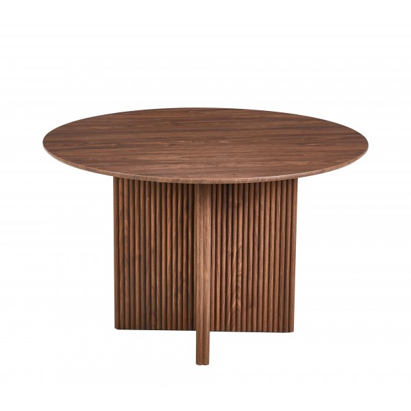 Ruokailuryhm� Crossby-p�yt� �120cm p�hkin�puuta ja 4 Carisma-ruokailutuolia vaaleanharmaasta samettista