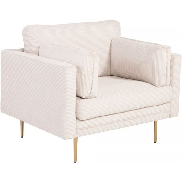 Savanna nojatuoli - Vaaleanharmaa Manchester / messinkijalat