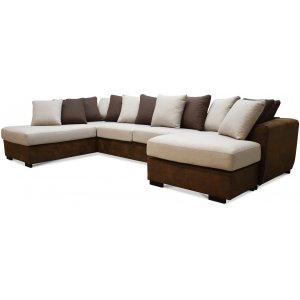 Delux U-sohva, avoin p vasen - ruskea/beige/vintage + Huonekalujen tahranpoistoaine