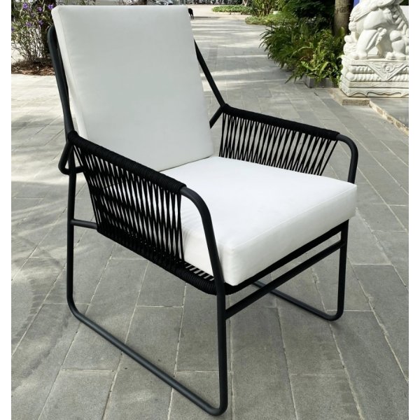 Sandhamn lepotuoli - musta/valkoinen Sandhamn lepotuoli - musta/valkoinen