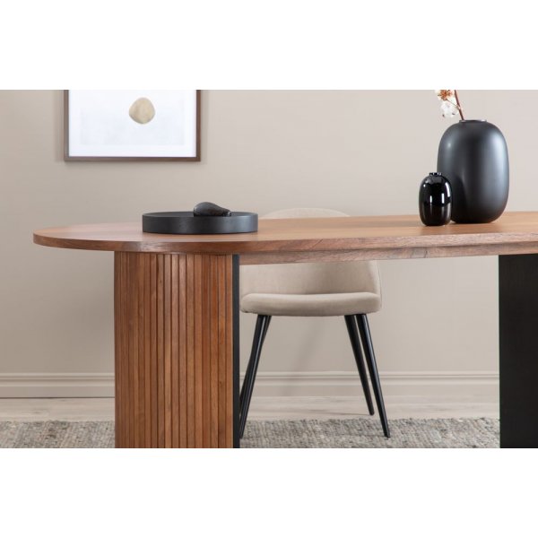 Bianca soikea ruokapöytä 200x90 cm - pähkinä Bianca soikea ruokapöytä 200x90 cm - pähkinä