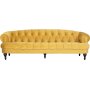 Kolmen istuttava Oxford deluxe chesterfield - Leijonankeltainen (sametti)