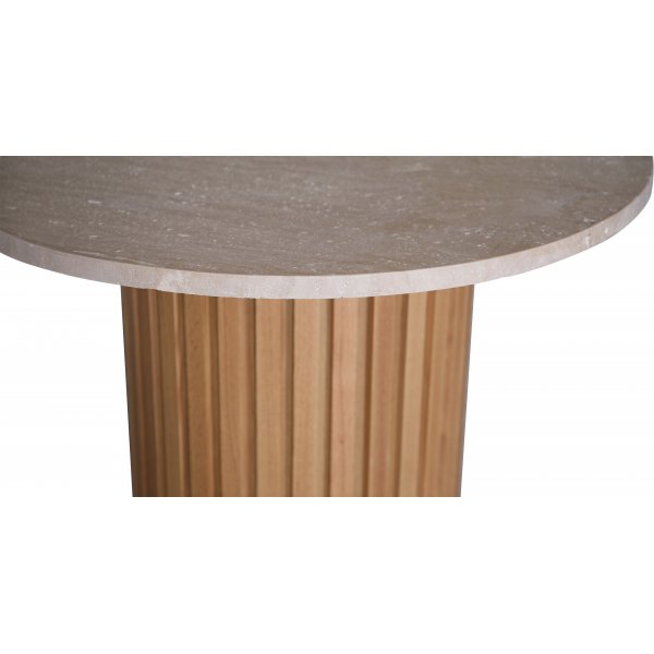 PiPi pyre ruokapyt 105 cm - ljytty tammi / Travertiini kivi