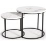 Tore sohvapöytä Ø43/53 cm - Valkoinen marmori/musta Tore sohvapöytä Ø43/53 cm - Valkoinen marmori/musta