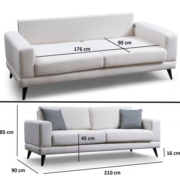 Nordic 3-istuttava sohva - beige Nordic 3-istuttava sohva - beige