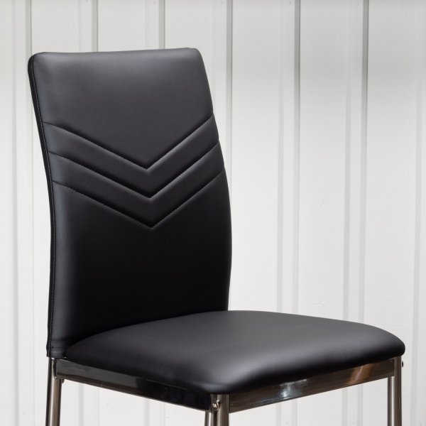 Lily ruokapydn tuoli - Musta PU/kromi