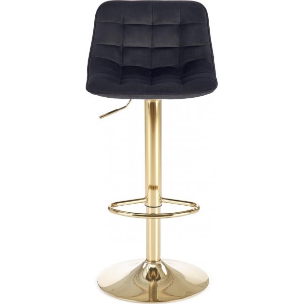 Baarituoli musta sametti kultaisilla jaloilla - Istuinkorkeus 62-84 cm