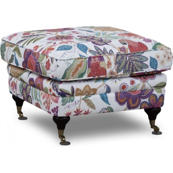 Jalkarahi Howard kukkakuvioinen kangas, valkoinen Jalkarahi Howard kukkakuvioinen kangas, valkoinen